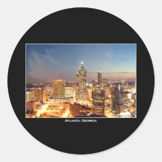 Atlanta, Georgia bei Nacht - Schöne Skyline Runder Aufkleber