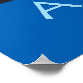 Atlanta Georgia Blue and Gold Abend Poster (Ecke)