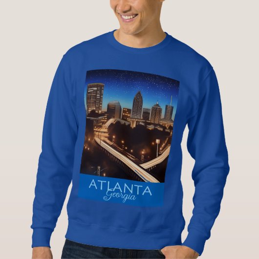 Atlanta Georgia Blue and Gold Abend Poster Sweatshirt (Vorderseite)