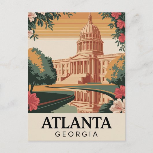 Atlanta Georgia Capitol Reise Postkarte (Vorderseite)