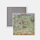 Atlanta Georgia Cartoon Map Magnet (Vorderseite/Rückseite)