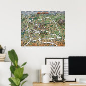 Atlanta Georgia Cartoon Map Poster (Heimbüro)