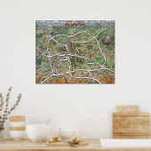 Atlanta Georgia Cartoon Map Poster (Küche)