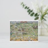 Atlanta Georgia Cartoon Map Postkarte (Stehend Vorderseite)