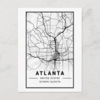 Atlanta Georgia City Map Minimalistisch Art 