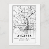 Atlanta Georgia City Map Minimalistisch Art Postkarte (Vorderseite)