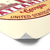 Atlanta Georgia City Skyline Emblem Poster (Ecke)