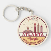 Atlanta Georgia City Skyline Emblem Schlüsselanhänger (Vorderseite)