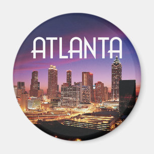 Atlanta, Georgia City Skyline in der Nacht Magnet