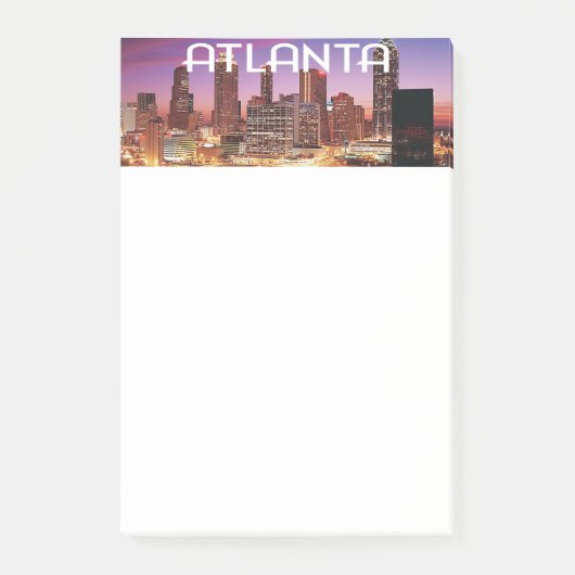 Atlanta, Georgia City Skyline in der Nacht Post-it Klebezettel (Vorderseite)