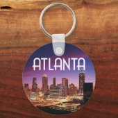 Atlanta, Georgia City Skyline in der Nacht Schlüsselanhänger (Vorderseite)