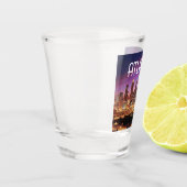 Atlanta, Georgia City Skyline in der Nacht Schnapsglas (Links)