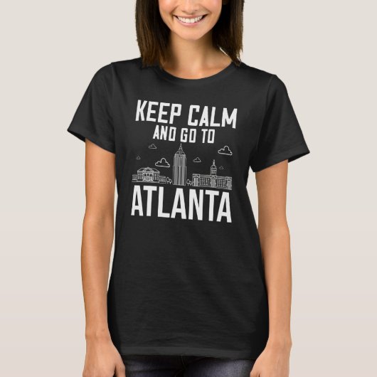 Atlanta Georgia City Skyline Map Travel T-Shirt (Vorderseite)