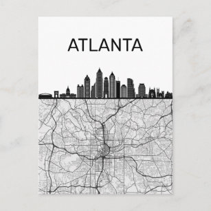 Atlanta Georgia City Skyline mit Karte