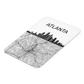 Atlanta Georgia City Skyline mit Karte Magnet (Linke Seite)