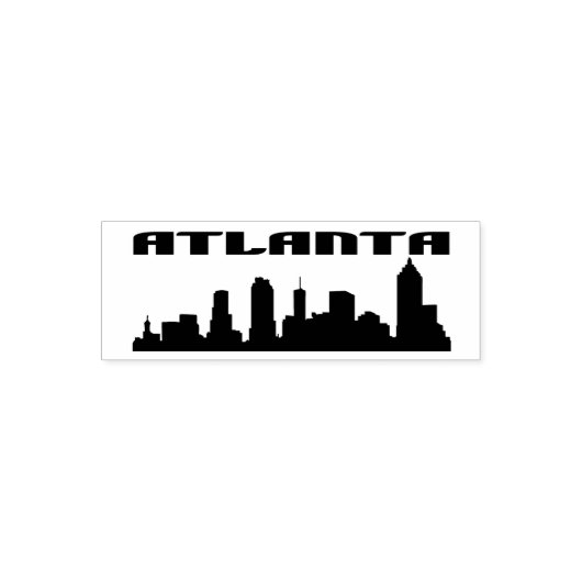 Atlanta Georgia City Skyline-Silhouette Permastempel (Design)