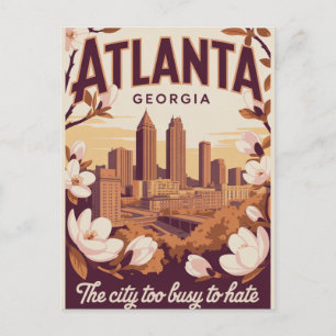Atlanta Georgia Die Stadt, die zu beschäftigt ist, Postkarte