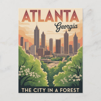 Atlanta Georgia Die Stadt in einem Wald Postkarte