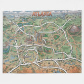 Atlanta Georgia Fun Map Fleecedecke (Vorderseite (Horizontal))