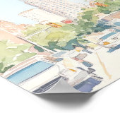 Atlanta Georgia Gouache Paint Illustration Travel Poster (Ecke)