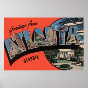 Atlanta, Georgia - große Buchstabe-Szenen Poster