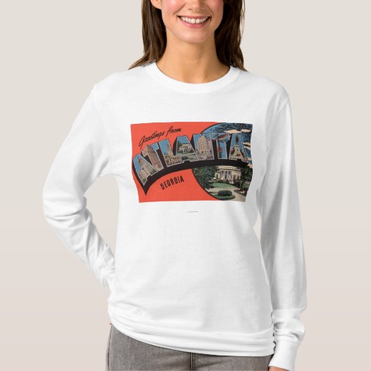 Atlanta, Georgia - große Buchstabe-Szenen T-Shirt (Vorderseite)