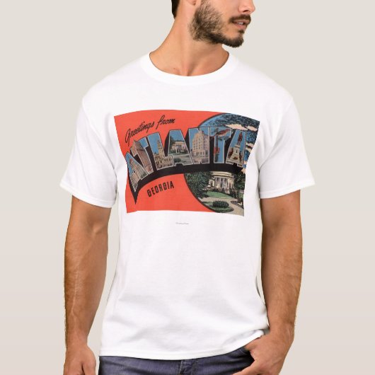 Atlanta, Georgia - große Buchstabe-Szenen T-Shirt (Vorderseite)