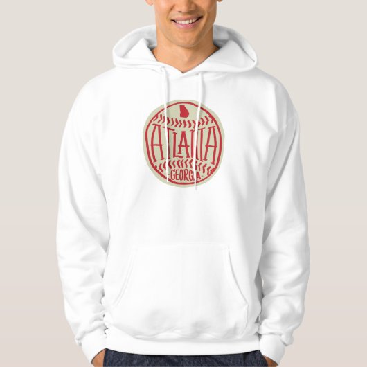 Atlanta Georgia HandIllustriert Baseball Typograp Hoodie (Vorderseite)