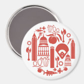 Atlanta Georgia Icons Magnet (Vorderseite/Rückseite)