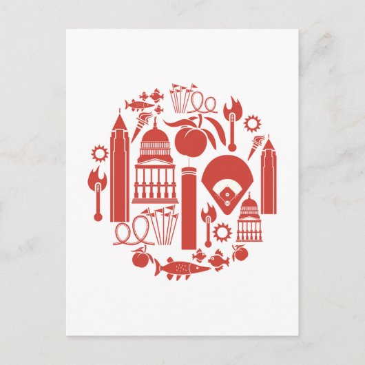 Atlanta Georgia Icons Postkarte (Vorderseite)