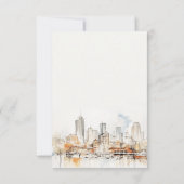 Atlanta Georgia Landscape Watercolor Wedding RSVP Karte (Rückseite)