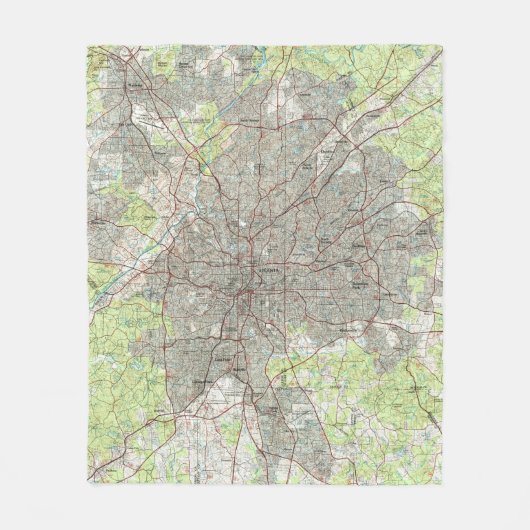 Atlanta Georgia Map (1981) Fleecedecke (Vorderseite)