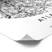 Atlanta Georgia Minimal Modern Circle Street Map Poster (Ecke)