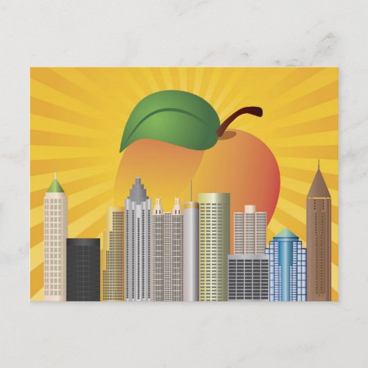 Atlanta Georgia mit Peach Postcard Postkarte (Vorderseite)