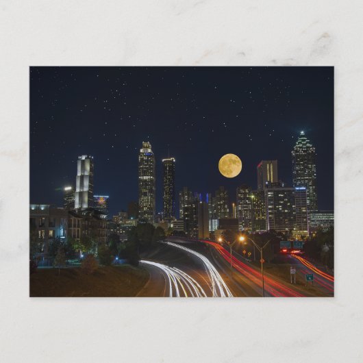Atlanta, Georgia Nighttime Skyline Postkarte (Vorderseite)