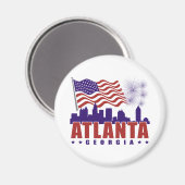 Atlanta Georgia Patriotic Magnet (Vorderseite/Rückseite)