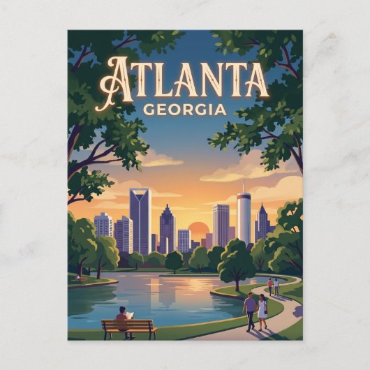 Atlanta Georgia Postkarte (Vorderseite)