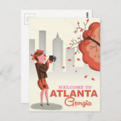 Atlanta Georgia Reiseplakat Postkarte (Vorne/Hinten)