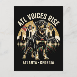 Atlanta Georgia Rottweiler Cultural Pride Art Postkarte