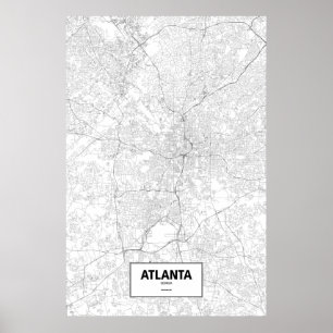 Atlanta, Georgia (schwarz auf weiß) Poster