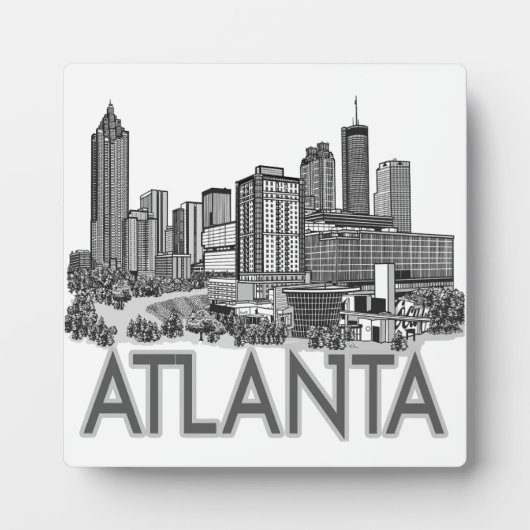 Atlanta Georgia Skyline Art Fotoplatte (Vorderseite)