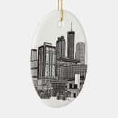 Atlanta Georgia Skyline Art Keramik Ornament (Rechts)