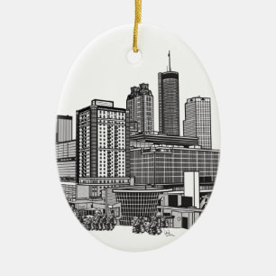 Atlanta Georgia Skyline Art Keramik Ornament