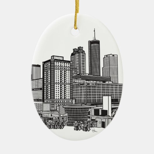 Atlanta Georgia Skyline Art Keramik Ornament (Vorne)