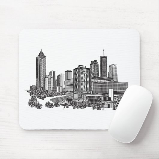 Atlanta Georgia Skyline Art Mousepad (Mit Mouse)