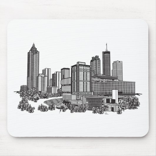 Atlanta Georgia Skyline Art Mousepad (Vorne)