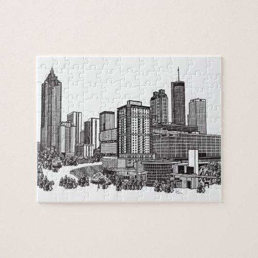 Atlanta Georgia Skyline Art Puzzle (Horizontal)