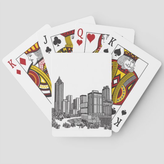 Atlanta Georgia Skyline Art Spielkarten (Rückseite)