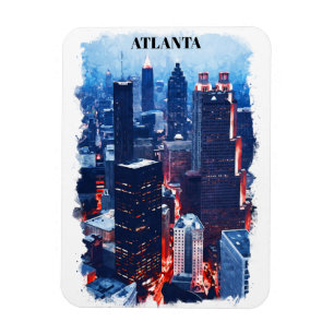 Atlanta Georgia Skyline City View Magnet