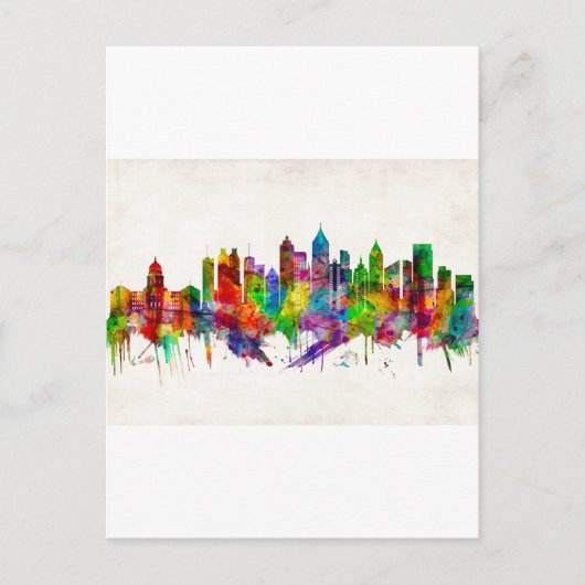 Atlanta Georgia Skyline Einladungspostkarte (Vorderseite)